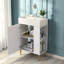Meuble-lavabo blanc 21,6 po (lavabo non inclus) - bois massif et panneau de fibres à densité moyenne avec porte à fermeture en douceur