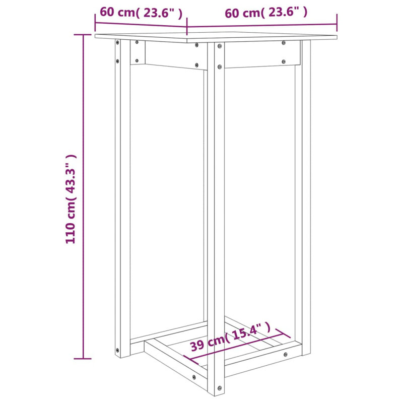 Square 60Cm L x 60Cm W Dining Table, Grey, H110 x L60 x W60Cm 