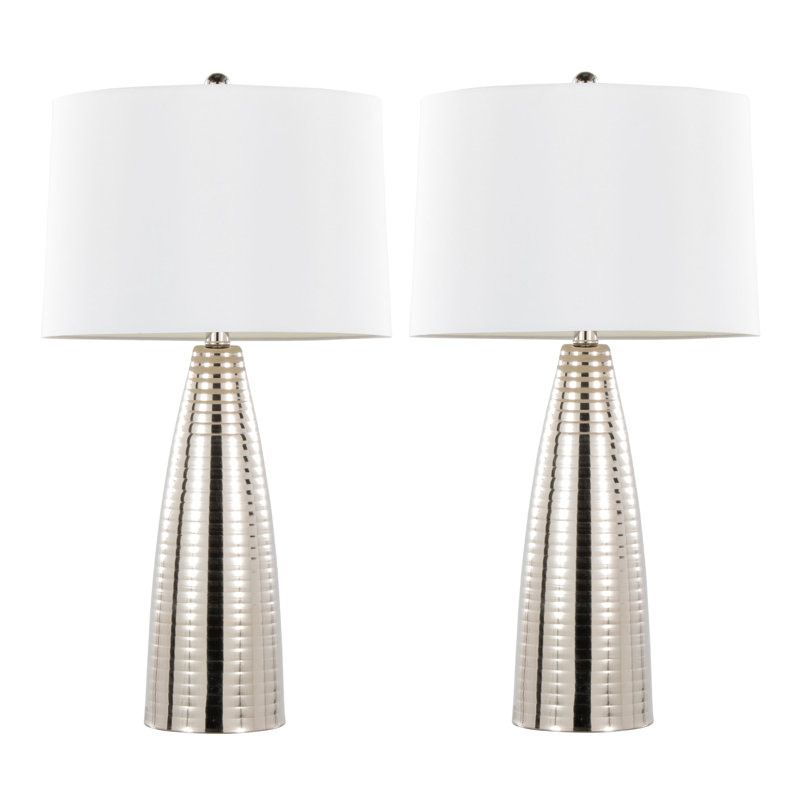 Lampe de table en métal Routhier, Nickel poli