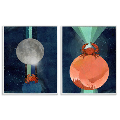 «Crab Orbs Light Rays», ensemble de 2 giclées encadrées par Lindsey Newman