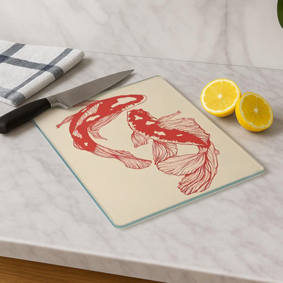 Durable Tempered Glass Cutting Board, 7.9 x 11.8 inches | 100% Antibacterial, Non-Slip Silicone Feet | Easy Clean Surface, Perfect for Food Prep & Kitchen Use, Not Dishwasher, Microwave, or Oven Safe