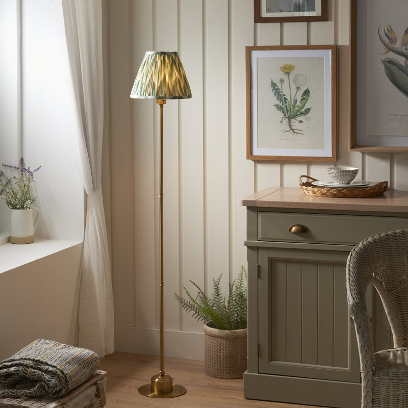 140cm Brushed LED Traditional Floor Lamp, Green