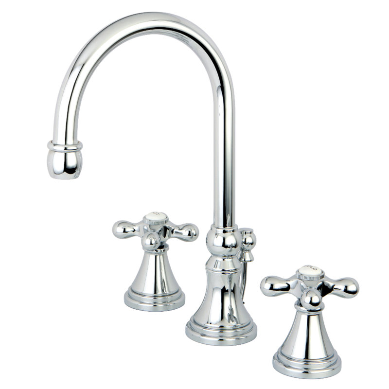 Governor Polished Chrome Widespread Bathroom Faucet with Brass Pop-Up