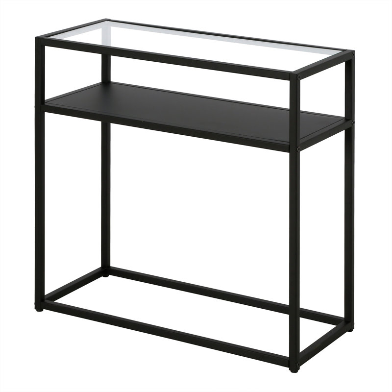 Ada Blackened Bronze Metal & Glass Rectangular Side Table