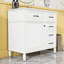 Meuble-lavabo 4 tiroirs avec lavabo en céramique, tablette réglable et tiroirs rabattables-2044530541