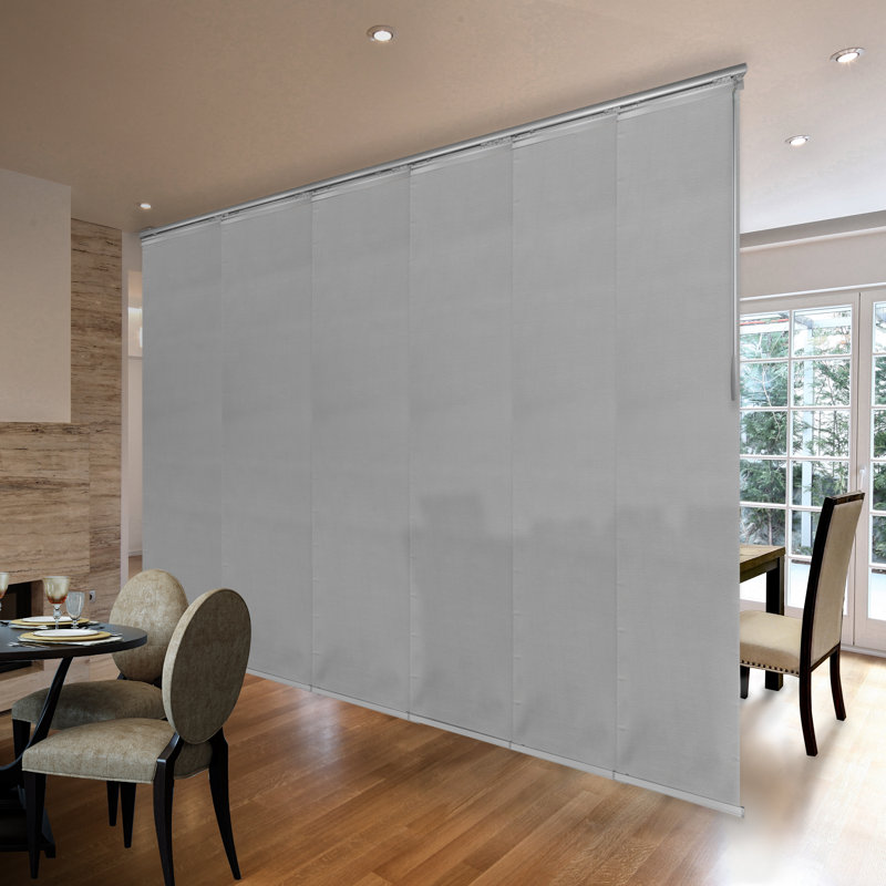 Cadet 6-Panel Single Rail Panel Track Extendable 98"-130"W x 94"H, Panel width 23.5", Gray, 130"W x 94"L