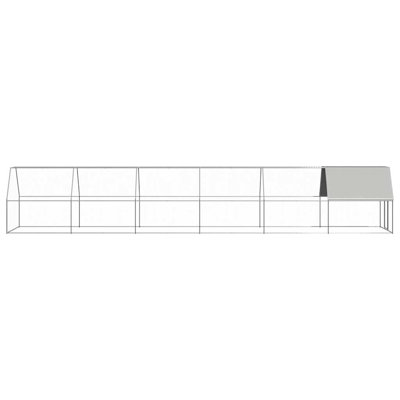 vidaXL Chicken Cage 6.6'x39.4'x6.6'Galvanized Steel