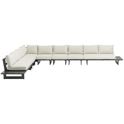 Canapé modulaire d'extérieur avec coussins de 184,5 po de largeur