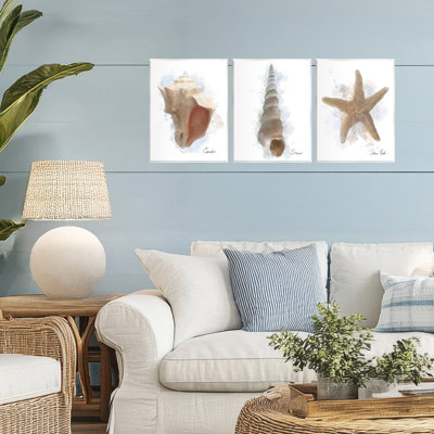Plaque murale «Honeybloom Coastal Seashells», conception par Matthew Piotrowicz