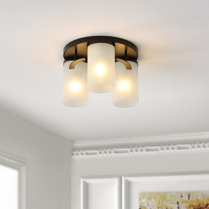 Plafonnier encastré 3 lumières 12 po Rudaigh, Noir, noir, noir, noir