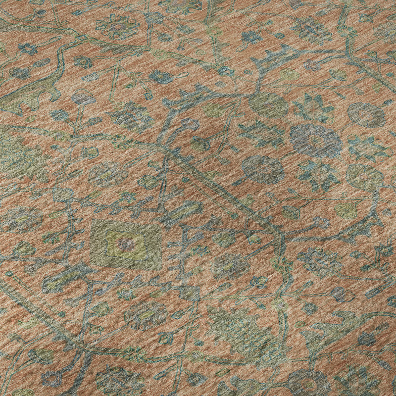 Premium Machine Washable Ducote AMF1131 Global Rug, Rectangle 10 pi x 14 pi