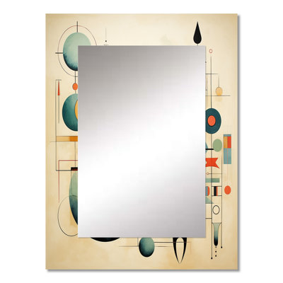 Distant Galaxies Midcentury Elegant Retro IV - Midcentury Modern Wall Mirror, Modern Decorative Mirror, Printed Metal Art