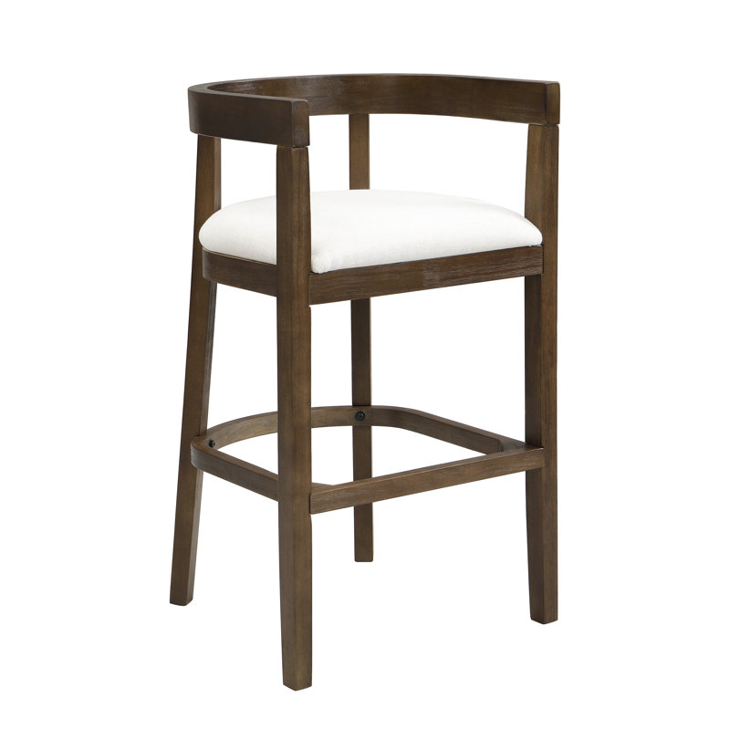 Tabouret de comptoir en bois d'hévéa Gurseese, Noyer, Tabouret de bar (siège d'une hauteur de 30 po)