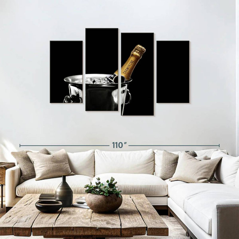 Champagne Yarlin dans un seau à glace, H 48 po x l 75 po