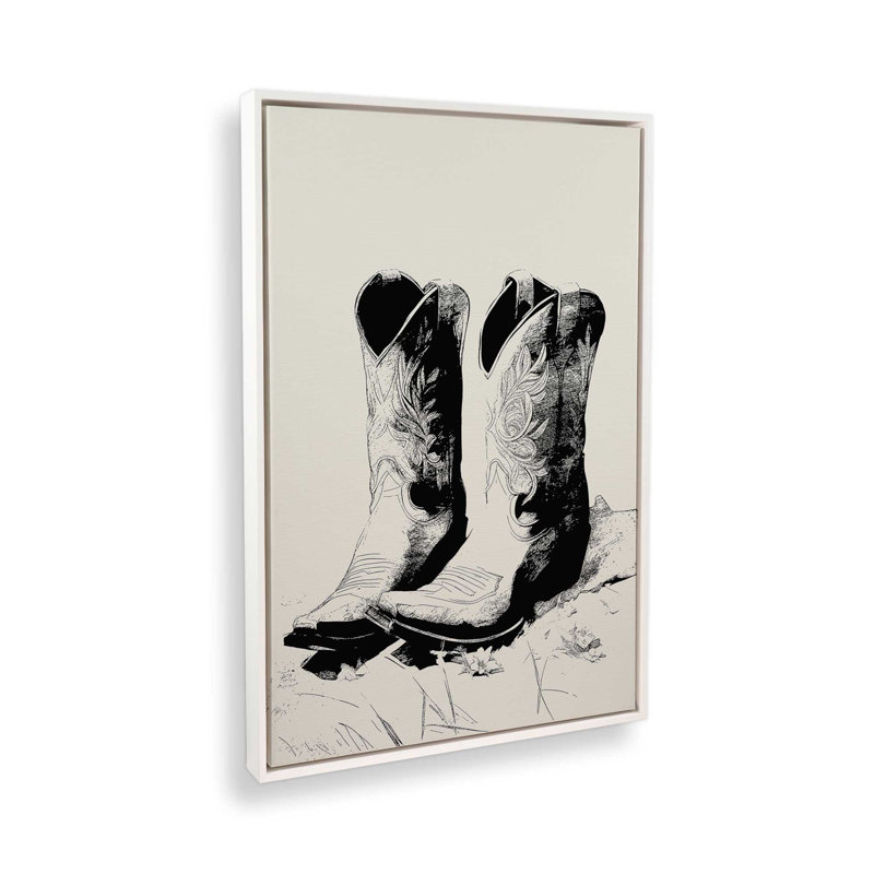 Western Noir Canvas Print in a Frame, 12.75" H x 8.75" W, Opaque White