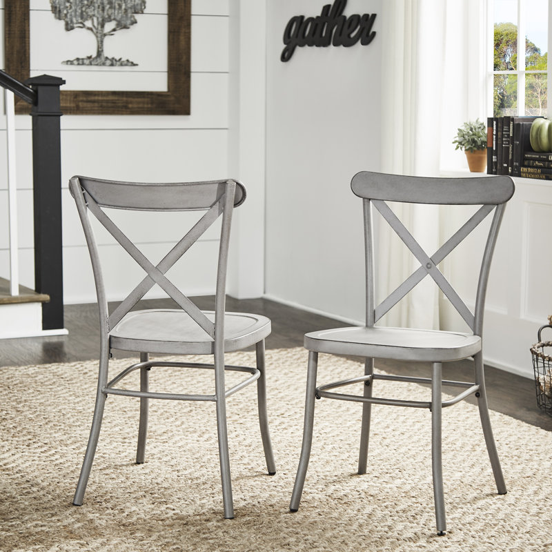 Aliha 4 - Person Solid Wood Top Pedestal Dining Set, Antique Gray