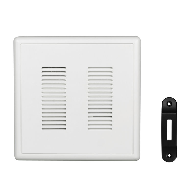 White and Black Modern Wired Doorbell Chime Kit