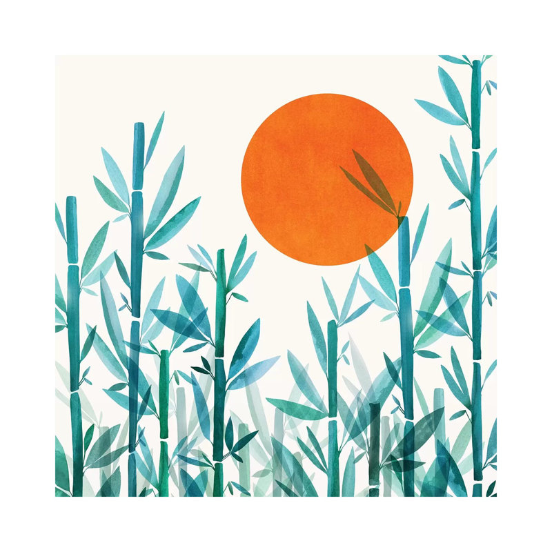 Zen Garden Sunset - Wrapped Canvas Print, 66.04 cm H x 66.04 cm W x 3.175 cm D