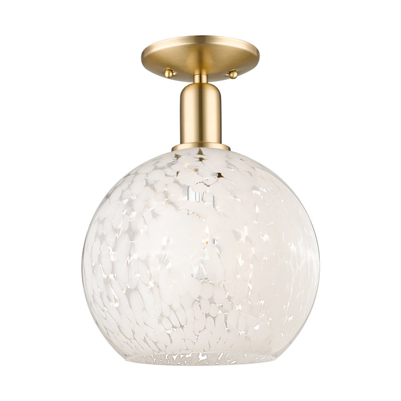 Plafonnier semi-encastré 1 lumière Arcadia - White Mouchette, Bronze champagne