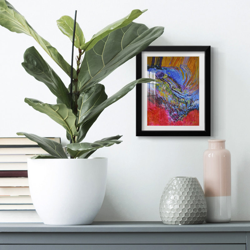 Vibrant Flow II -Framed Print, 28.5" H x 20.5" W, Black