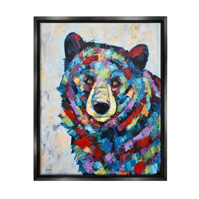 " Geometric Hued Abstract Bear " by Jen Seeley