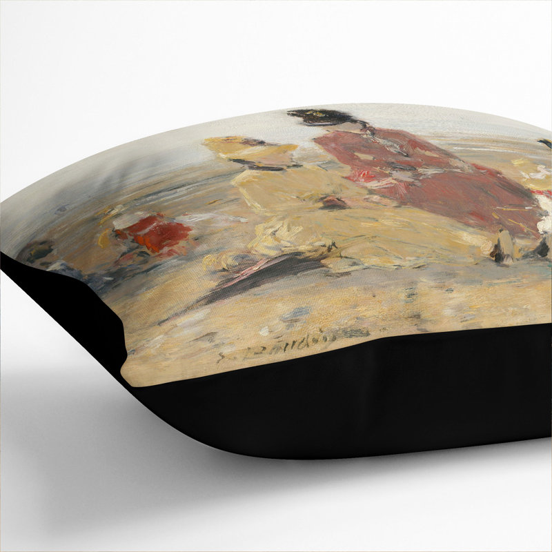 Square Cushion, Black, 55cm H x 55cm W x 20cm D