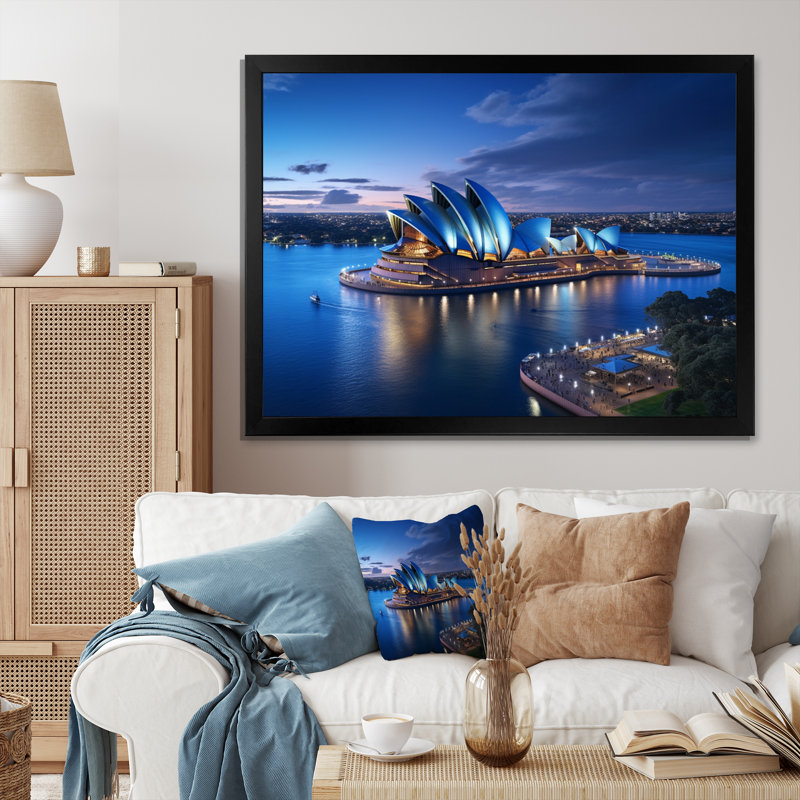 Australie, Sydney, icônes IV, impression sur toile, Cadre photo noir, H 16 po x l 32 po x P 1 po