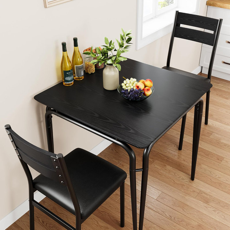 Dining Table for 2, Small Table and Chairs Set of 2, Square Dinette Set for 2, Dinner Table Set, 3 Piece Kitchen & Dining Room Sets for Small Space,(Dining Table with 2 Chairs)
