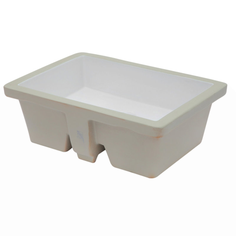 Lavabo de salle de bain rectangulaire en céramique avec trop-plein 19,5 "X14"
