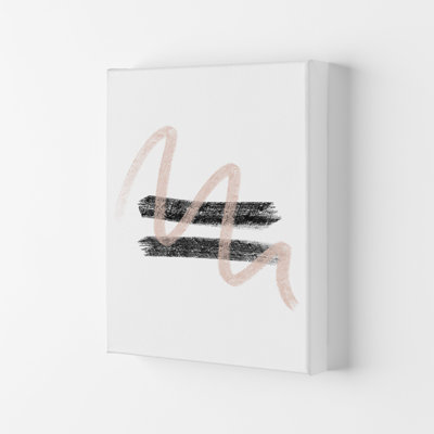 Dalia Chalk Pink And Black Line Contrast by Pixy Paper - Single Picture Frame Painting