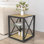Table de chevet moderne 1 pièce pour chambre à coucher et salon, plateau en bois aggloméré en verre trempé, table d'appoint de style industriel