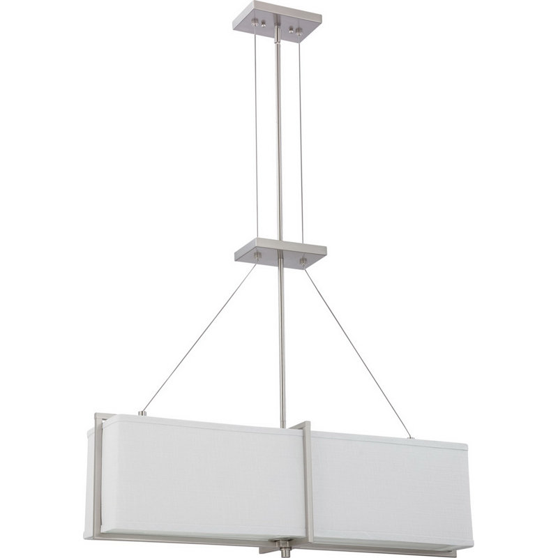Luminaire suspendu linéaire à 4 lumières pour îlot de cuisine Fenner, Gris