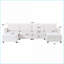 Canapé modulaire modulaire en U à 6 places modulaires de 6 po avec rangement et amp; Lit, chenille | Tissu | Standard
