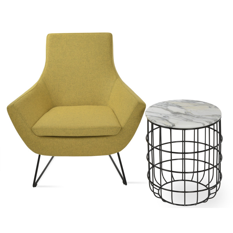 Rebecca Black Wire Lounge Chair, Amber Wool