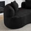 Causeuse compacte en velours noir, moderne pour les petits espaces