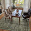 Tapis lavable avec bordure antidérapante à motif floral gris olive-997901826