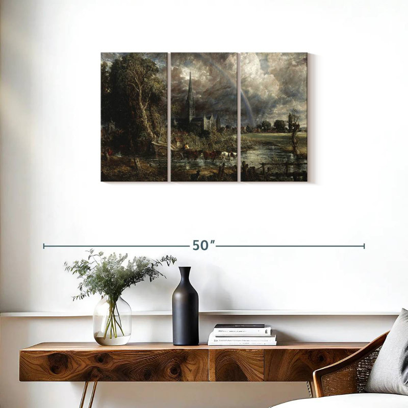 Salisbury Cathedral From Meadows, 20" H x 33" W