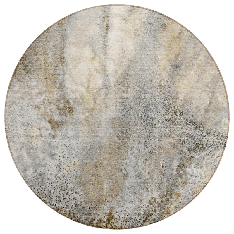 Tapis d'intérieur rond 8 po beige