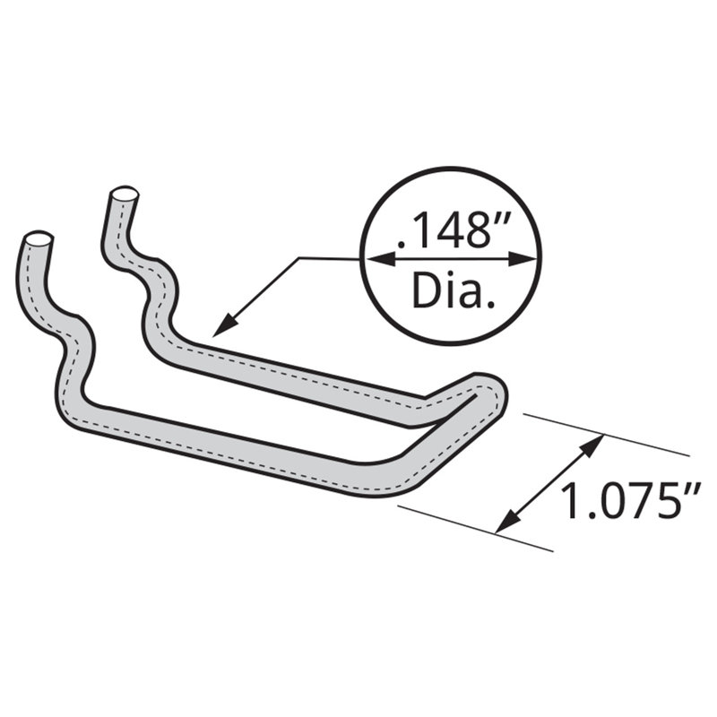 Metal Wire Loop Hook: 0.148" Diameter, 50-Pack