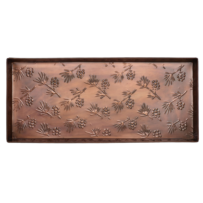 Antique Copper Pine Cone 30 in. x 13 in. Indoor Boot Tray