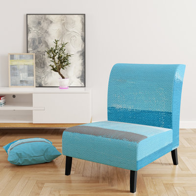 Fauteuil de chambre rembourré «Fredel - Turquoise et gris»