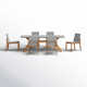 Amira 87'' Rectangular 6 - Person Outdoor Dining Set