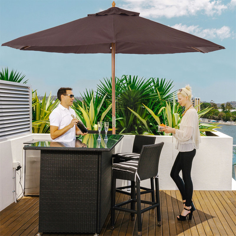 Brenlee 250cm Market Parasol, Brown