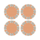 Pearl Bow Vegan Leather Round Pebble Placemat