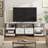 Modern-Industrial TV Stand with 2 Fabric Drawers, Entertainment Center for TVs Up to 75", Media Console with Storage Shelves, Open Design & Metal Frame-1215067918-1215067919