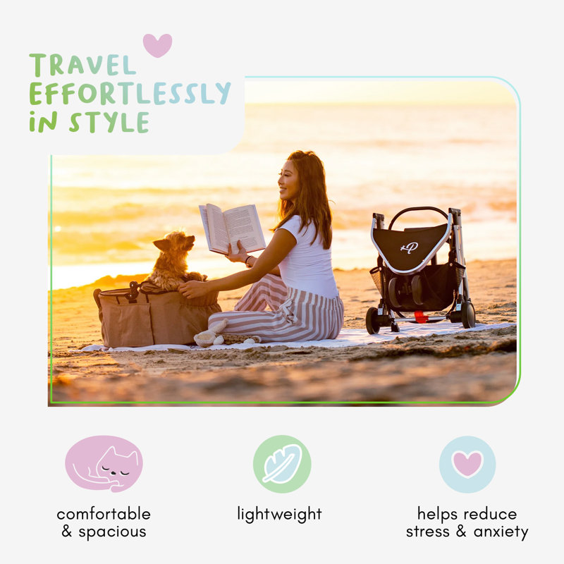 Desert Rose 3-in-1 Pet Stroller with Spacious Interior