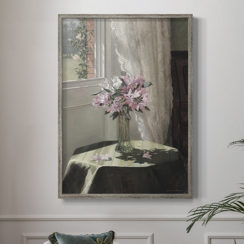 Impression florale vintage encadrée XCV III - bois massif, H 11 po x l 9 po