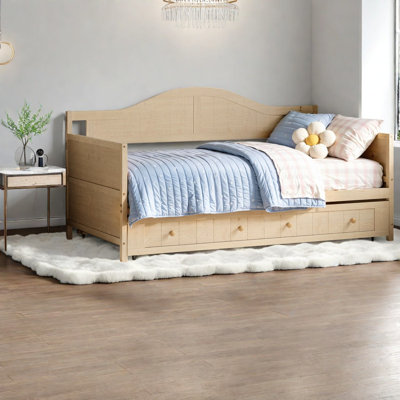Lits gain d'espace avec rangement, lit de jour simple en bois massif, style ferme moderne pour la maison