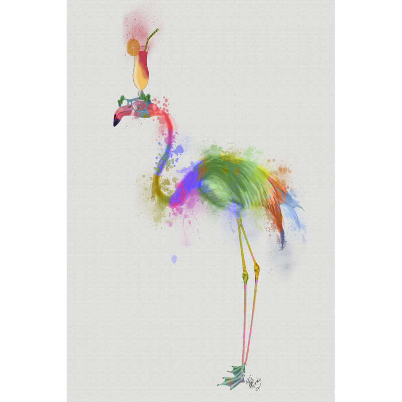 Rainbow Splash Flamingo 1, H 30 po x l 20 po x P 1,25 po
