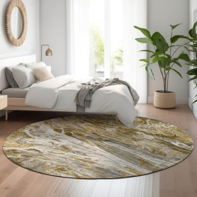 Premium Machine Washable Cerrito AMF602 Brown 5' x 7'6" Rug